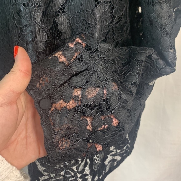Express Black Puff Sleeve Lace Top- NWT - Picture 8 of 16